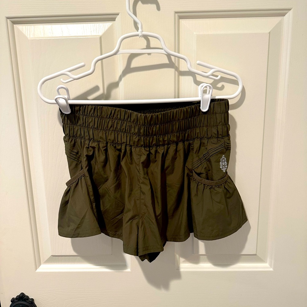 Free People Movement Get your flirt on shorts. Size small. Olive color